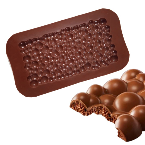 Creează deserturi fine cu forma din silicon alimentar pentru ciocolată Dubai cu umplutură de cataif. Dimensiuni 25x13 cm, material antiaderent și flexibil, ideală pentru praline, bomboane și ciocolată artizanală. Reutilizabilă, ușor de curățat și fără BPA. [8]