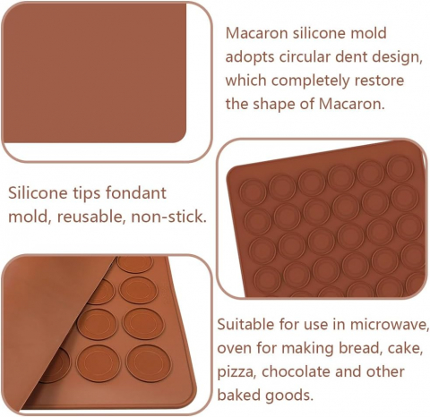 Formă Silicon pentru Macarons – Tavă 30 Sloturi, Antiaderentă, Perfectă pentru Prăjituri [12]