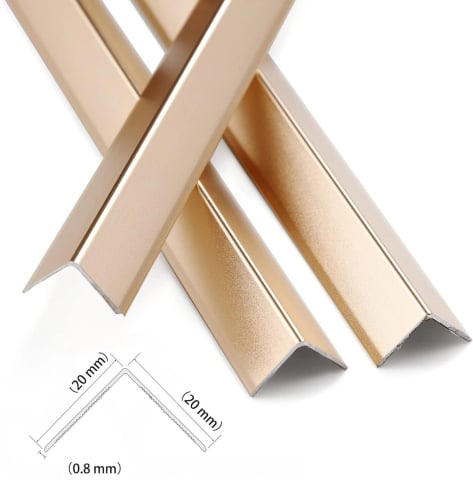 Toate produsele - Protector colț perete aluminiu auriu 20x20mm set 3 bucăți