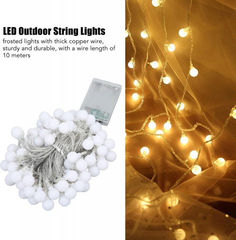 Instalație Becuri LED 6m, 40 LED-uri Lumină Caldă – Decor Terasă, Grădină, Cameră [20]