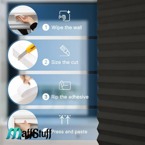 Jaluzea fereastră PVC Jaluzea textilă autoadezivă Prindere ușoară pentru jaluzea Jaluzele decorative pentru ferestre Întunecare ferestre PVC Îmbunătățire ambient interior Înfrumusețare fereastră PVC [15]