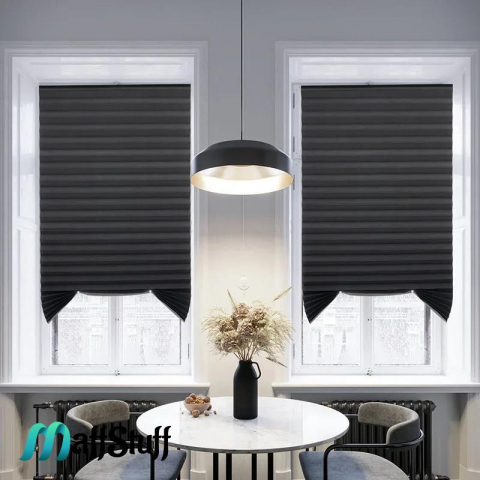 Jaluzea fereastră PVC Jaluzea textilă autoadezivă Prindere ușoară pentru jaluzea Jaluzele decorative pentru ferestre Întunecare ferestre PVC Îmbunătățire ambient interior Înfrumusețare fereastră PVC [24]