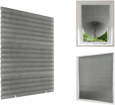 Jaluzea Plisata Autoadeziva Gri Fara Gaurire MaffStuff Control Lumina 70%