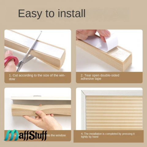 Jaluzea fereastră PVC Jaluzea textilă autoadezivă Prindere ușoară pentru jaluzea Jaluzele decorative pentru ferestre Întunecare ferestre PVC Îmbunătățire ambient interior Înfrumusețare fereastră PVC Împrospătare decor fereastră Decorațiuni pentru ferestre din PVC Jaluzele autoadezive de calitate Ambiente confortabil în locuință Design interior cu jaluzele [10]