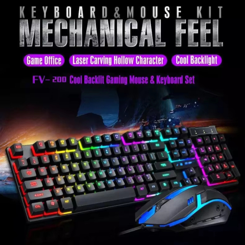Kit Tastatura si Mouse Gaming RGB cu Fir [12]