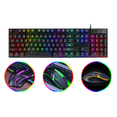 Kit Tastatura si Mouse Gaming RGB cu Fir [3]