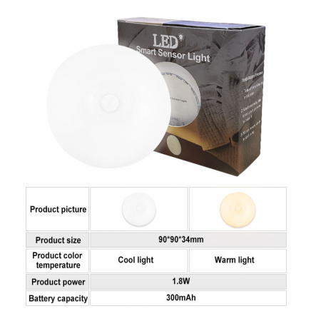 Lampa LED Wireless Magnetică, Reîncărcabilă – Lumină 4000K și 6000K, Design Alb [5]