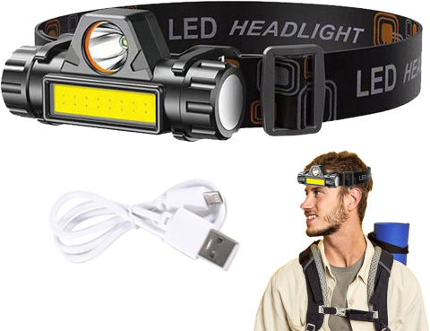 iluminare LED - lanterna frontala led reincarcabila usb neagra MaffStuff