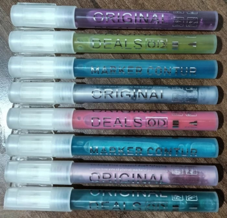 Markere cu sclipici Markere pentru contur Set markere colorate Markere permanente Markere rezistente la apă Markere pentru suprafețe multiple Markere non-toxice Markere pe bază de apă Markere pentru desen Markere pentru ceramică Markere pentru sticlă Markere pentru lemn Markere pentru metal Markere pentru textile Markere cu dublă vopsea Markere cu tehnologie avansată Carioci cu sclipici Carioci pentru contur Carioci permanente [1]