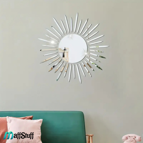 Oglinda Decorativa de Perete, Moderna, Model Soare cu Raze [2]