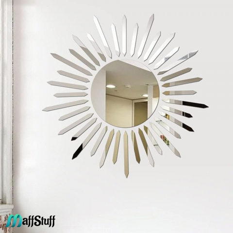 Oglinda Decorativa de Perete, Moderna, Model Soare cu Raze [8]