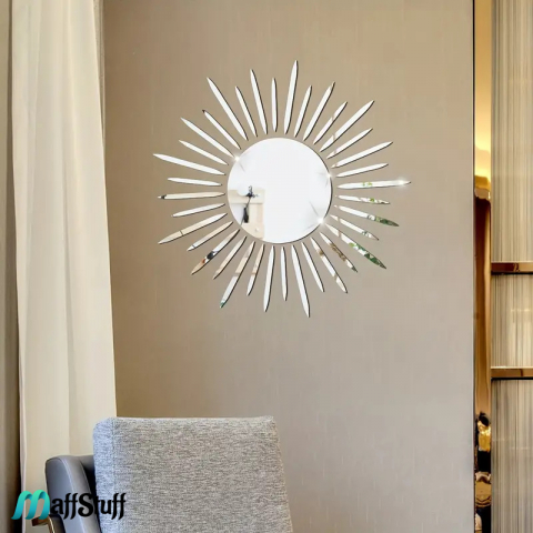 Oglinda Decorativa de Perete, Moderna, Model Soare cu Raze [5]