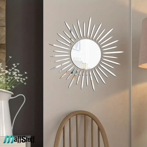 Oglinda Decorativa de Perete, Moderna, Model Soare cu Raze [4]