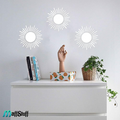 Oglinda Decorativa de Perete, Moderna, Model Soare cu Raze [11]