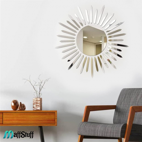 Oglinda Decorativa de Perete, Moderna, Model Soare cu Raze [12]