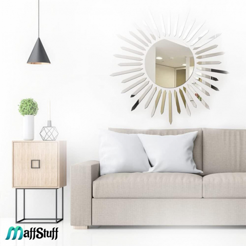 Oglinda Decorativa de Perete, Moderna, Model Soare cu Raze [14]