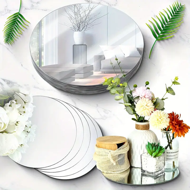 Set 6 Oglinzi Autoadezive Cercuri – Acrilic Reflectorizant, 20x20 cm, Decor Modern [21]