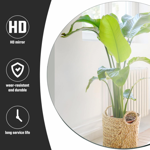 Set 6 Oglinzi Autoadezive Cercuri – Acrilic Reflectorizant, 20x20 cm, Decor Modern [20]