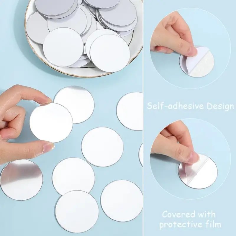 Set Oglinzi Acrilice Autoadezive Buline – Decor Perete, Mobilă, Reflectorizante, 3 cm / 5 cm [1]