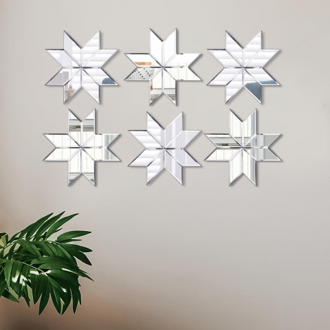 Decorațiuni - Bricolaj DIY - Set 100 Oglinzi Autoadezive Diamant Romb – Acrilic Reflectorizant, 2.5x1.3 cm, Decor Modern