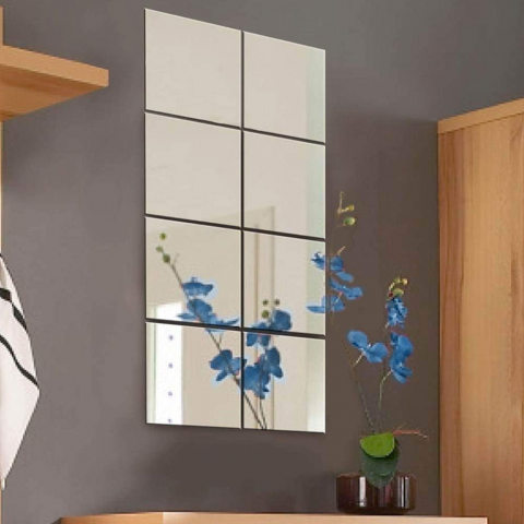 Set 4 Oglinzi Autoadezive Pătrate – Acrilic Reflectorizant, 20x20 cm, Decor Perete Modern [15]