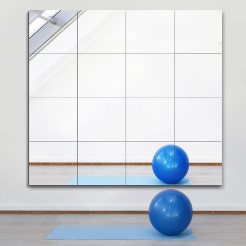 Set 4 Oglinzi Autoadezive Pătrate – Acrilic Reflectorizant, 20x20 cm, Decor Perete Modern [3]