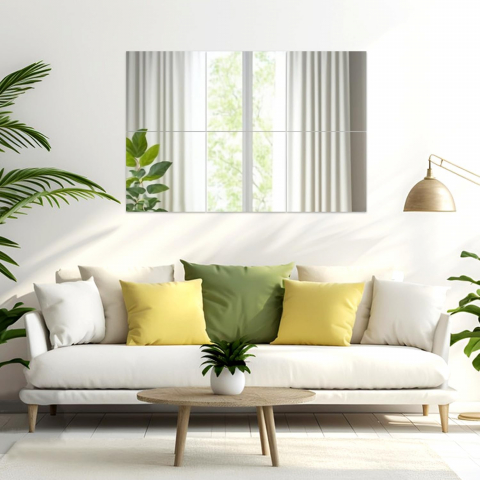 Set 4 Oglinzi Autoadezive Pătrate – Acrilic Reflectorizant, 20x20 cm, Decor Perete Modern [18]