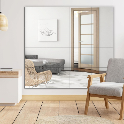 Set 4 Oglinzi Autoadezive Pătrate – Acrilic Reflectorizant, 20x20 cm, Decor Perete Modern [9]