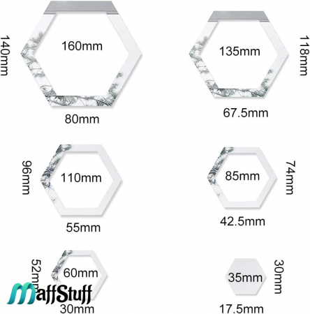 Oglinzi Decorative de Perete, Moderne, Model Rama Hexagonala [3]