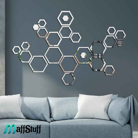 Oglinzi Decorative de Perete, Moderne, Model Rama Hexagonala [10]