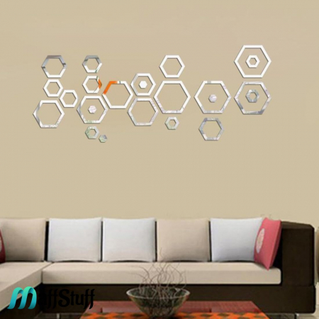 Oglinzi Decorative de Perete, Moderne, Model Rama Hexagonala [4]