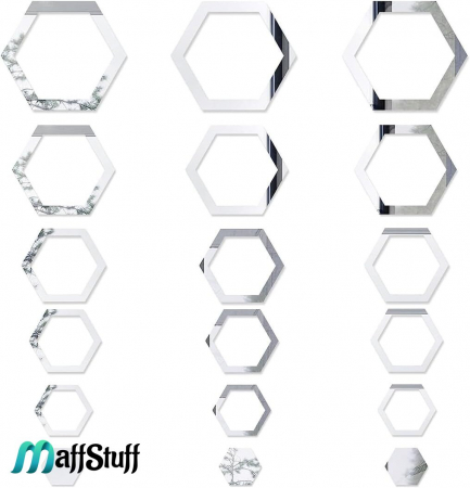 Oglinzi Decorative de Perete, Moderne, Model Rama Hexagonala [1]