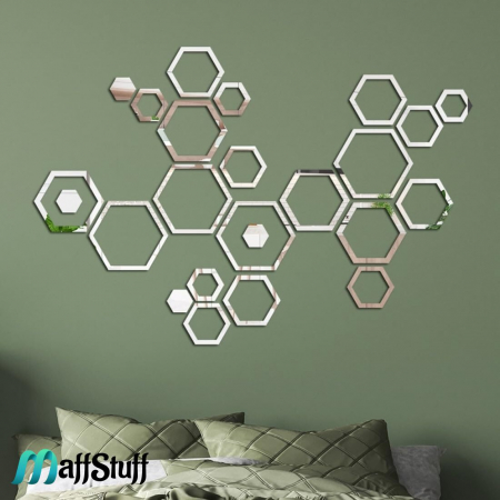 Oglinzi Decorative de Perete, Moderne, Model Rama Hexagonala [2]