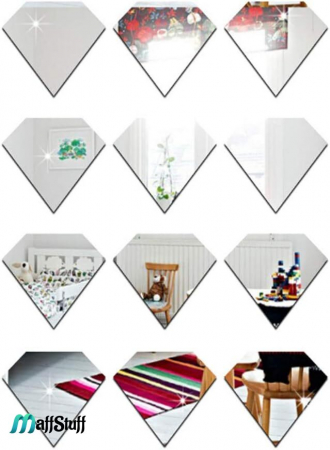 Oglinzi Decorative de Perete, Moderne, Model Diamant, din Acril de Calitate Superioara [6]