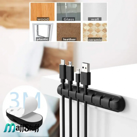 Organizator din Silicon Autoadeziv 5M cu 5 Sloturi pentru Cabluri si Accesorii [1]