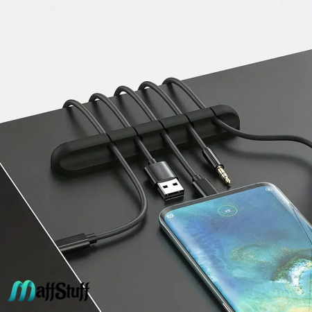 Organizator din Silicon Autoadeziv 5M cu 5 Sloturi pentru Cabluri si Accesorii [3]