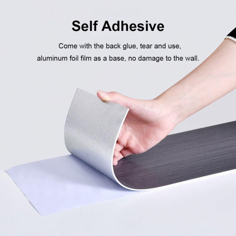 Panou autoadeziv gri 60x12 cm – impermeabil și izolator pentru plintă, pervaz sau brau decorativ [4]