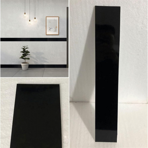 Bandă autoadezivă neagră 60x12 cm – impermeabilă și izolatoare pentru plinte și pervaz [1]