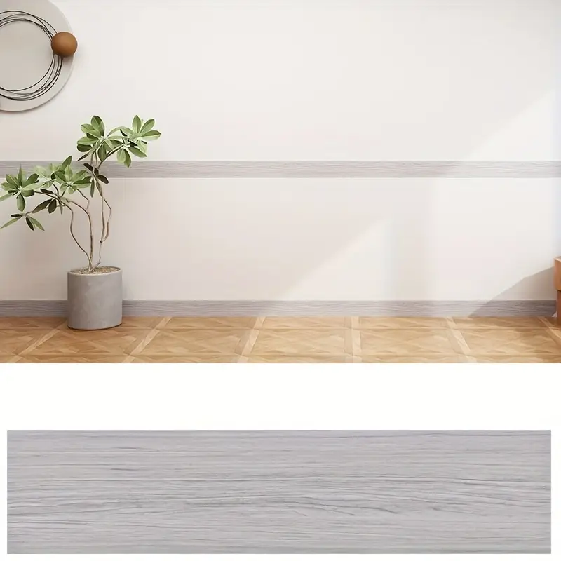 Folie Autoadezivă - Panou autoadeziv decorativ mesteacăn 60x12 cm – impermeabil și izolator pentru plintă și pervaz