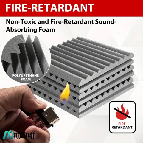 Panouri fonoabsorbante autoadezive Izolare acustică Burete poliuretanic Reducerea zgomotului Reducerea ecoului Absorbție fonică Estetică acustică Soluții de izolare fonică   Amenajări interioare acustice [14]