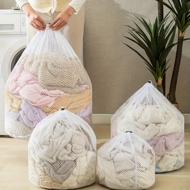 Sac de Spălat Rufe – Protecție Delicată, Material Textil Alb Pur [15]