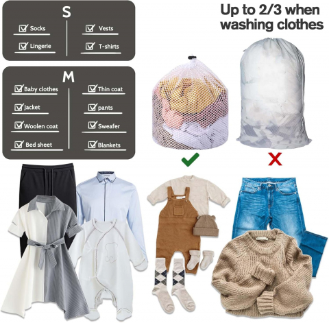 Sac de Spălat Rufe – Protecție Delicată, Material Textil Alb Pur [23]