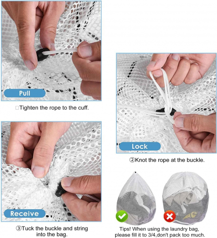 Sac de Spălat Rufe – Protecție Delicată, Material Textil Alb Pur [10]