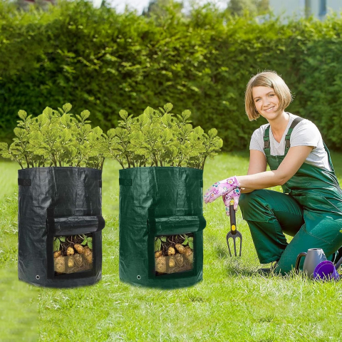 Sac pentru Plantat Legume și Fructe – Cartofi, Ceapă, Roșii, PVC Premium, 27x32 cm, 26.5 L [17]