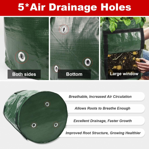Sac pentru Plantat Legume și Fructe – Cartofi, Ceapă, Roșii, PVC Premium, 27x32 cm, 26.5 L [19]