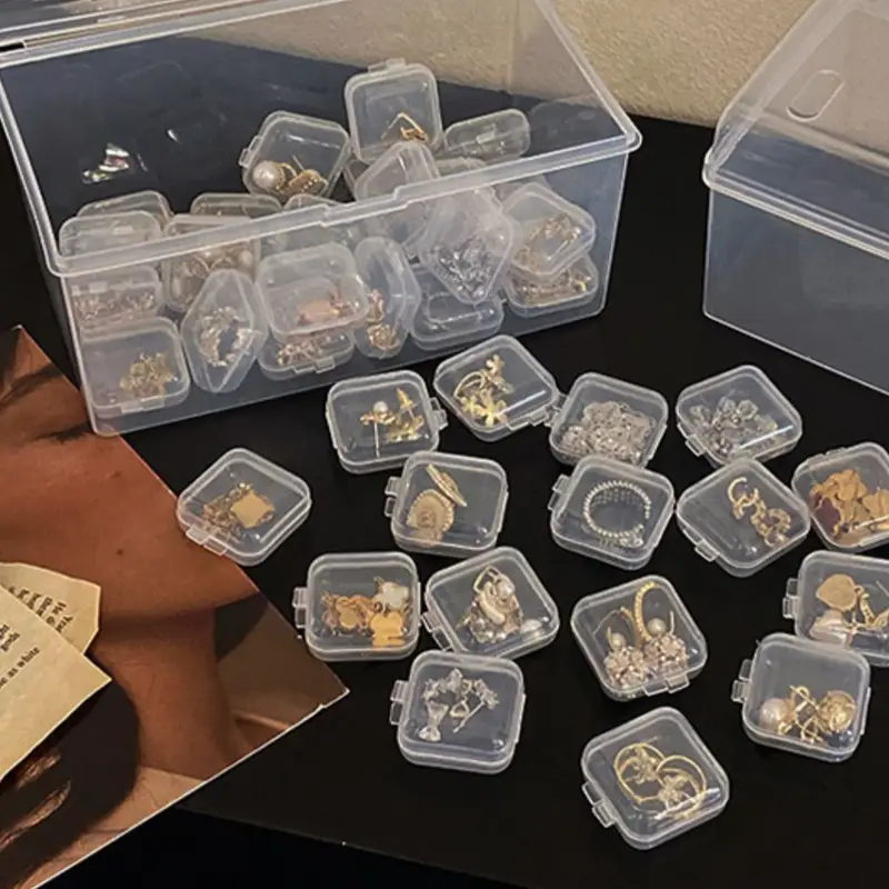 Set 20 Cutii Organizatoare Bijuterii – PVC Transparent, Inele, Cercei, Pandantive, Brățări [12]