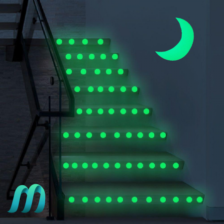 Stickere Decorative de Perete, Set 210 buline si luna fosforescente [6]