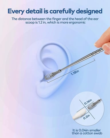 Set 2x Instrumente Metalice Curățare Urechi – Cu Arc Reutilizabil [6]