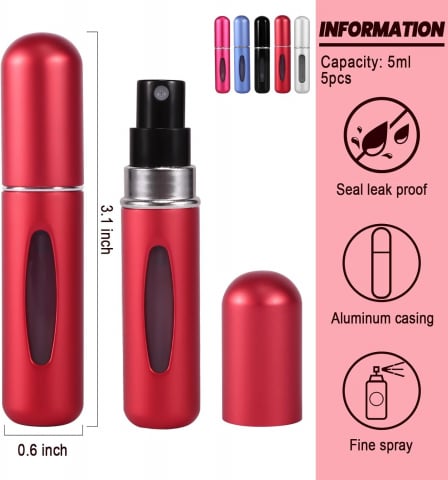 Set 3 x Sticluțe Pulverizatoare pentru Parfum, Reîncărcabile, 5 ml – Perfecte pentru Poșetă și Călătorii [20]