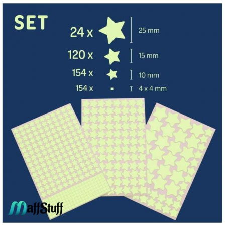 Stickere Decorative de Perete, Set 452 Stelute si Patratele Fosforescente [11]